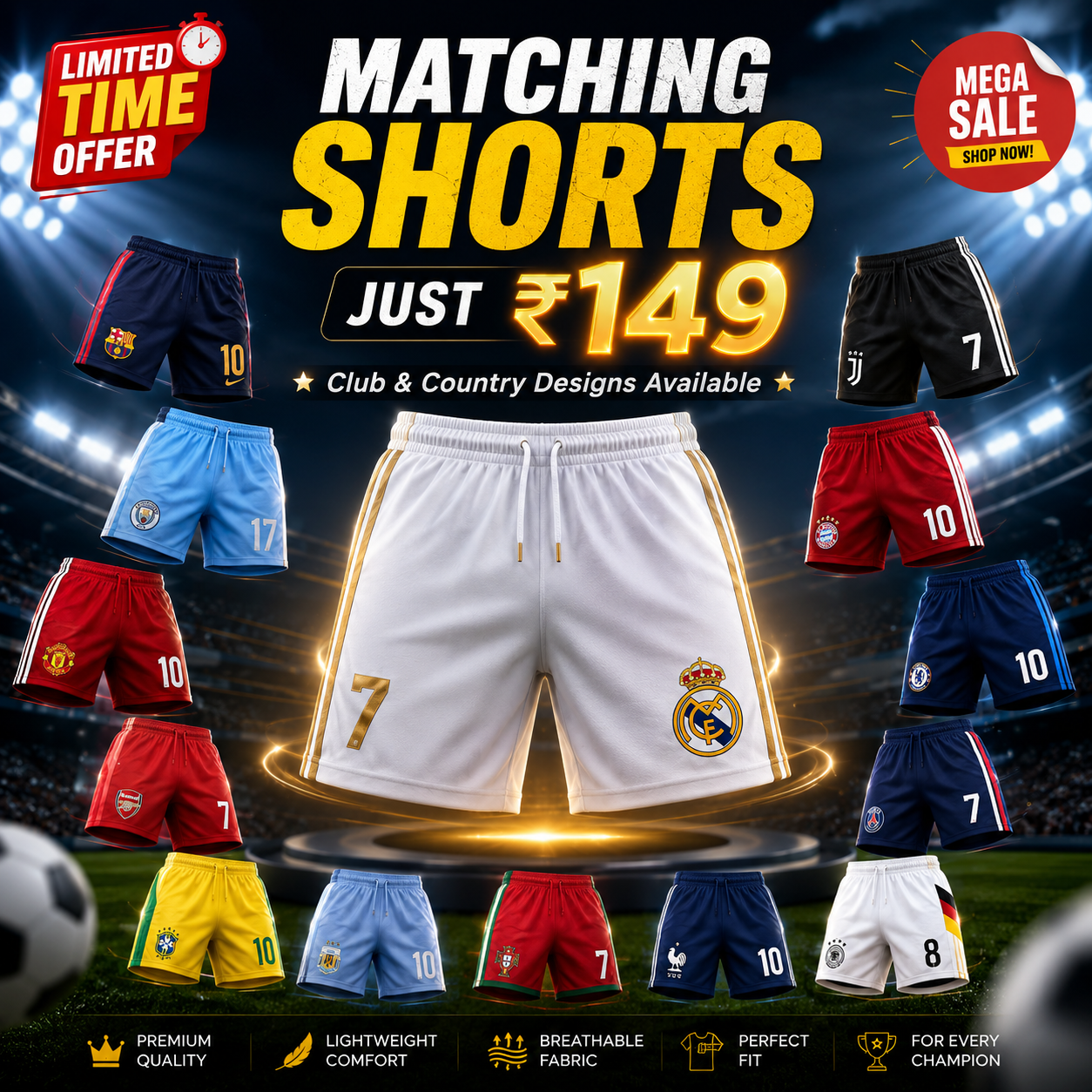 Get Matching Shorts for Your Jersey – Just ₹149