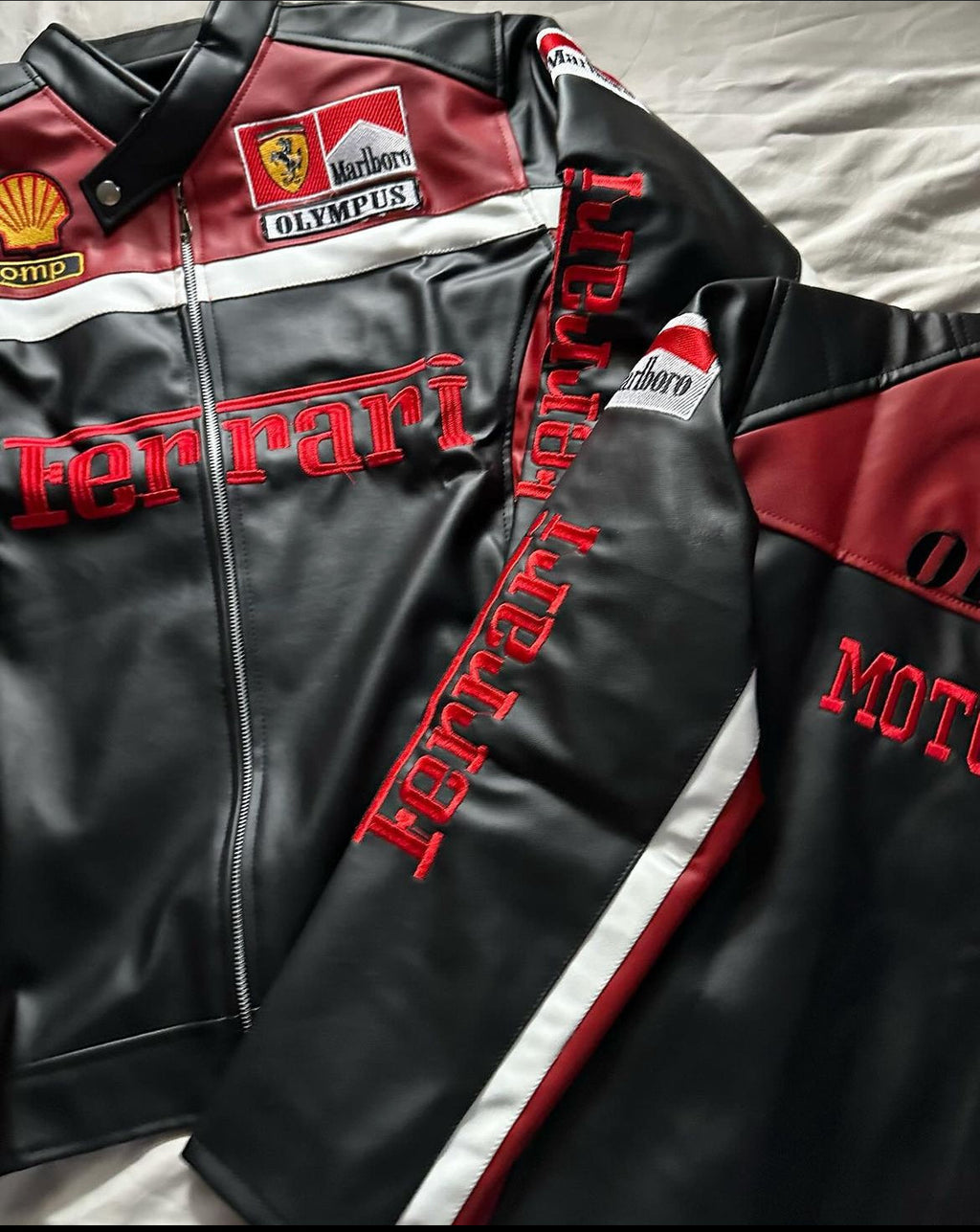 Olympus Motorcycles Leather Jacket – Premium Black & Red Biker Jacket for Men | Riding Gear for Motorcyclists